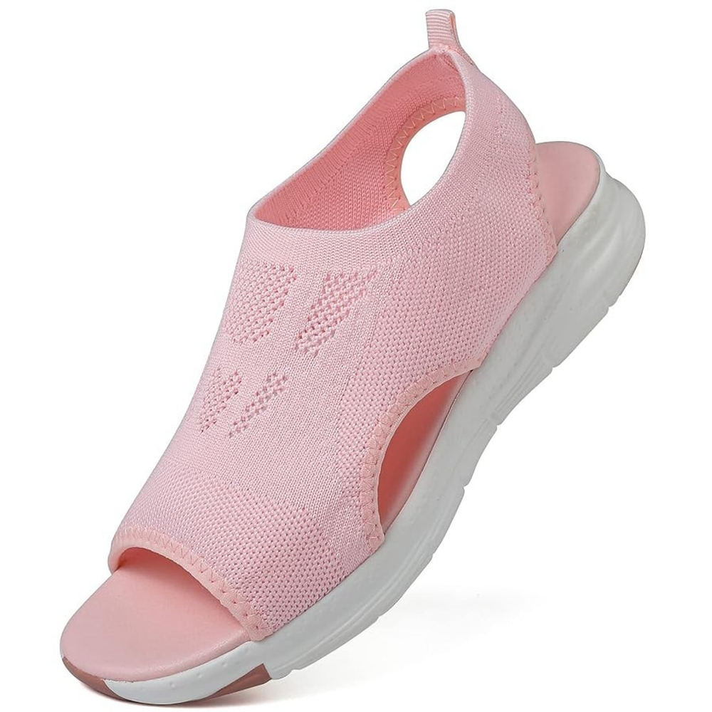 MCICI Womens Flat Slide Sandals Comfort Walking in Light Pink Size US 10 / EU 40
